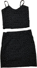 KIDS LEOPARD CROP TOP AND SKIRT SET