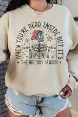 CHRISTMAS SKELETON GRAPHIC PLUS SIZE SWEATSHIRT